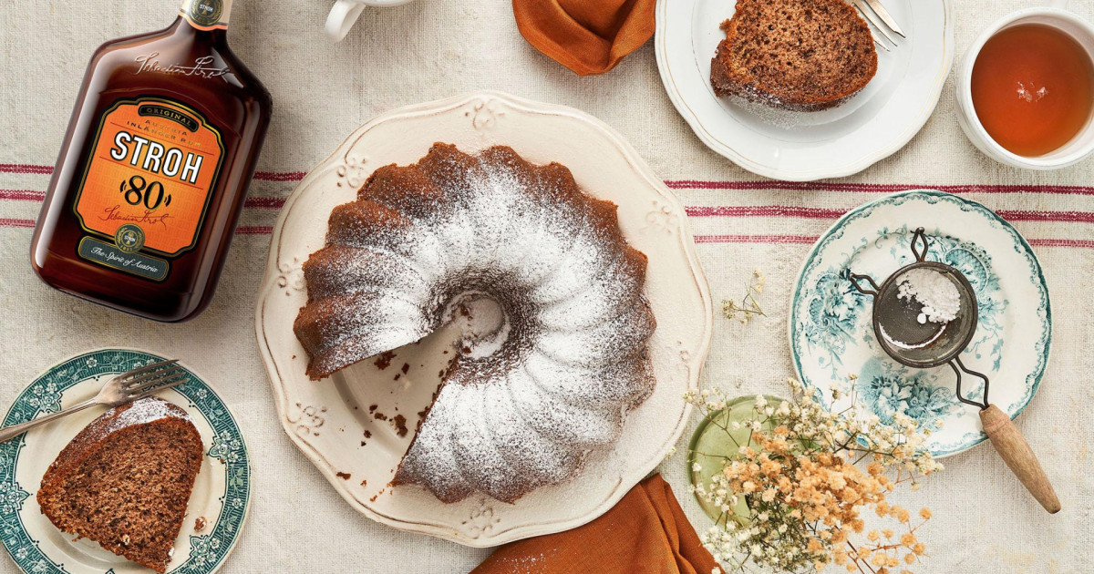 STROH Recipes: chocolate-nut cake – Add a little STROH!
