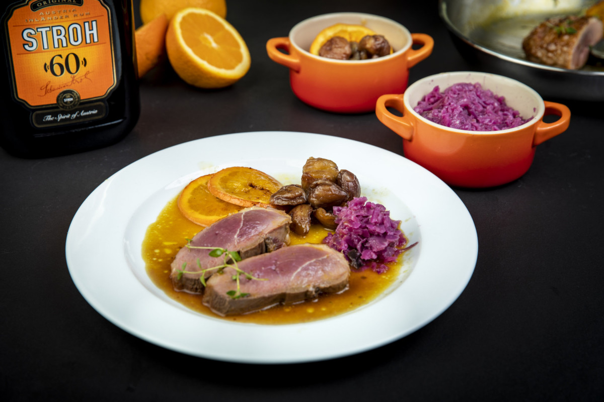 STROH Ente mit Rotkraut und Maroni