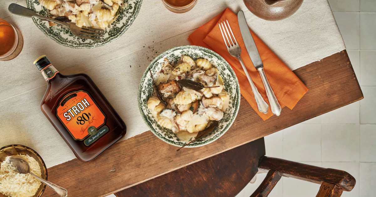 STROH Recipes: Creamy mushroom gnocchi – Add a little STROH!
